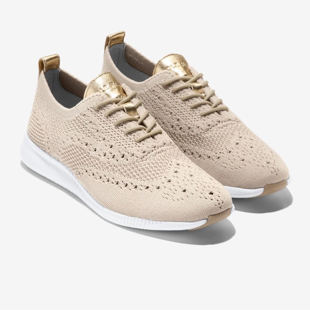 Cole Haan 2.ZEROGRAND Stitchlite Wingtip Oxford Rye Optic White W11154, Sz 5